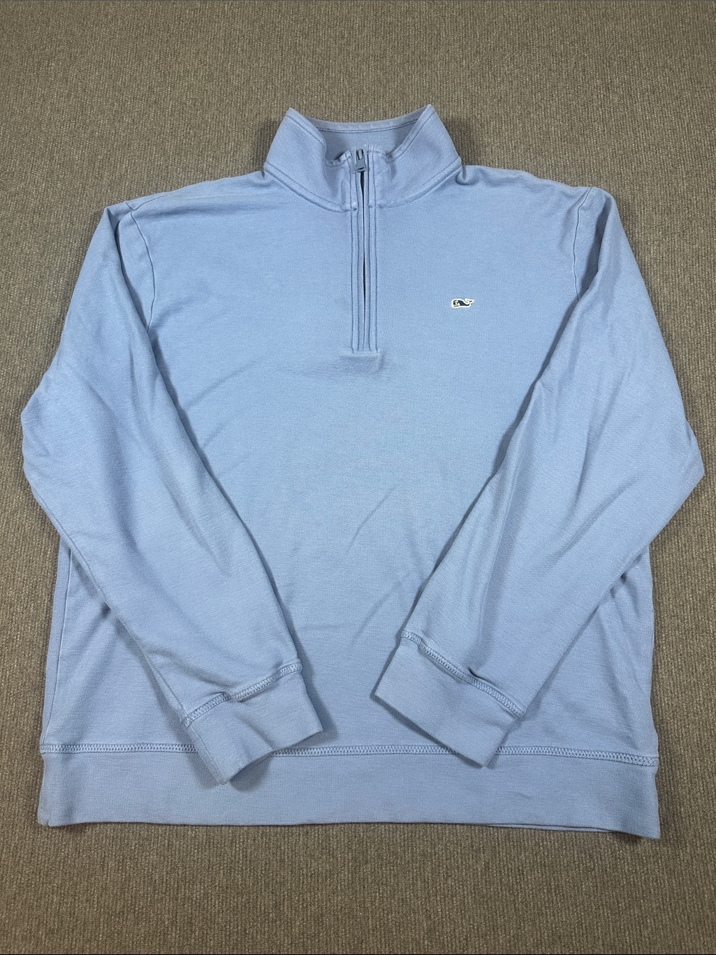 Vineyard Vines Pullover Quarter Zip Light Blue Men’s Large Long Sleeve Cotton